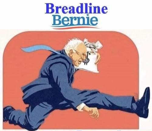 High Quality Breadline Bernie take the money and run Blank Meme Template