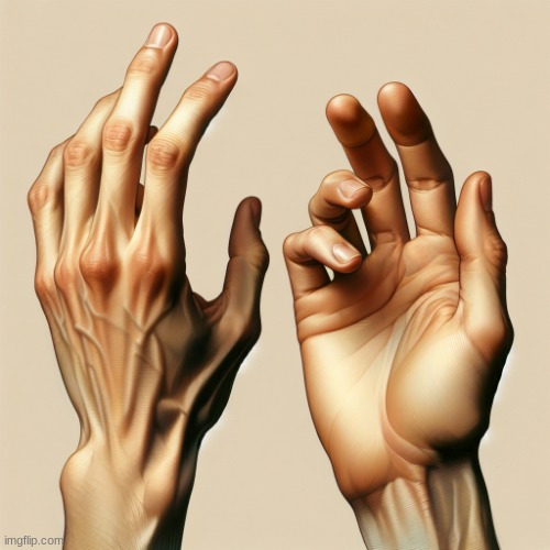 an ai's attempt at hands | image tagged in ai's attempt at hands | made w/ Imgflip meme maker