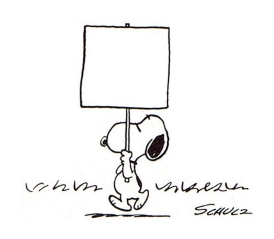 Snoopy Dog Protest Sign Blank Meme Template