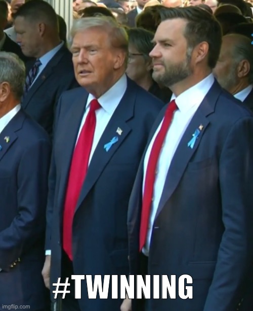 #TWINNING | image tagged in twinning,trump,vance,election,matching,funny | made w/ Imgflip meme maker