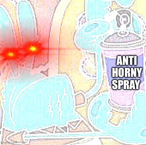 NO HORNY!!! | ANTI HORNY SPRAY | image tagged in mr krabs spray template,go to horny jail,anti | made w/ Imgflip meme maker