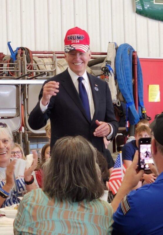 Biden in Trump hat Blank Meme Template