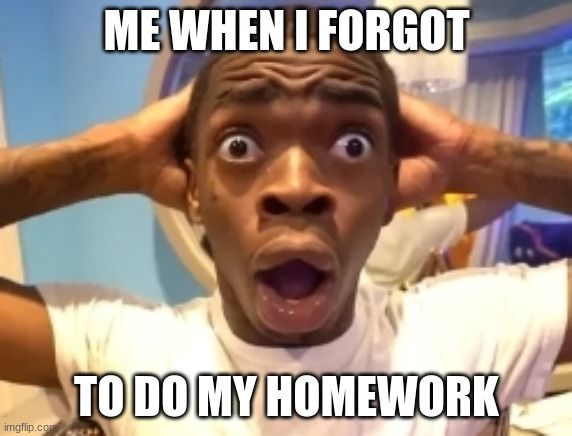 oh, dear. | ME WHEN I FORGOT; TO DO MY HOMEWORK | image tagged in disbelief | made w/ Imgflip meme maker