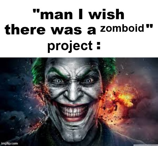 man I wish there was a | project; zomboid | image tagged in man i wish there was a | made w/ Imgflip meme maker