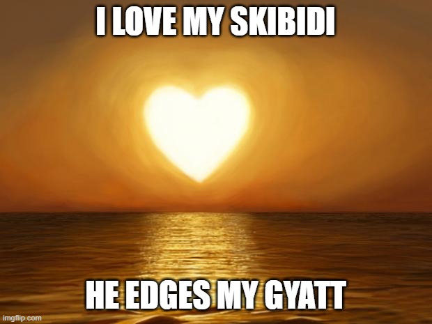 Love | I LOVE MY SKIBIDI; HE EDGES MY GYATT | image tagged in love | made w/ Imgflip meme maker