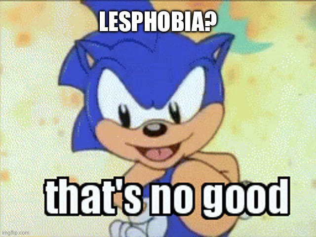 Sonic Sez be nice to lesbians | LESPHOBIA? | image tagged in that's no good,sonic sez,sonic the hedgehog,lgbtq,lesbian,lesbians | made w/ Imgflip meme maker