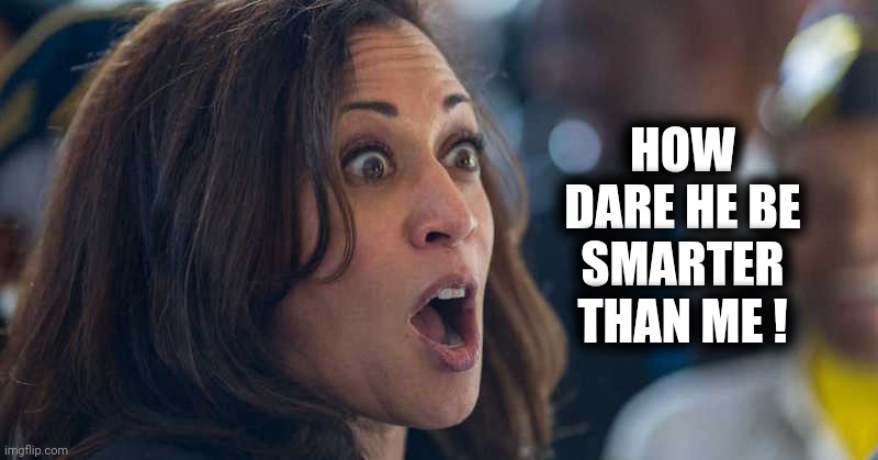 kamala harriss | HOW DARE HE BE SMARTER THAN ME ! | image tagged in kamala harriss | made w/ Imgflip meme maker