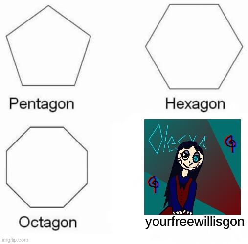 Meet Olesya Rostonova, newest character in Magic Mafia! | yourfreewillisgon | image tagged in memes,pentagon hexagon octagon,ocs | made w/ Imgflip meme maker