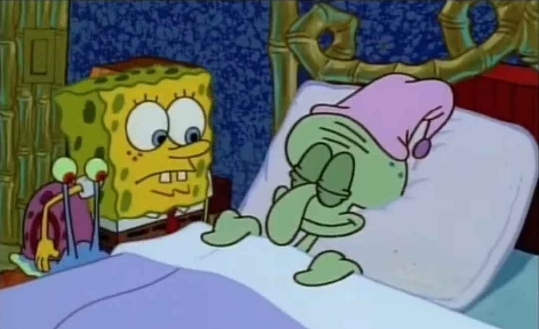 SpongeBob and sleeping squidward Blank Meme Template