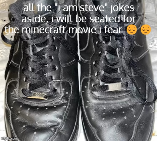 the movie will prolly be saved by comedy tbh | all the "i am steve" jokes aside, i will be seated for the minecraft movie i fear 😔😔 | image tagged in wtpd | made w/ Imgflip meme maker