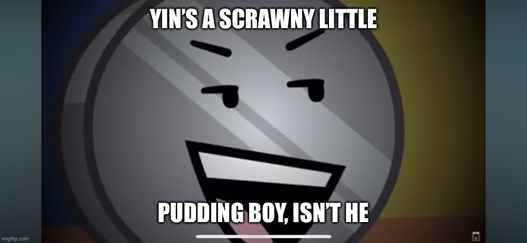 YIN’S A SCRAWNY LITTLE; PUDDING BOY, ISN’T HE | made w/ Imgflip meme maker