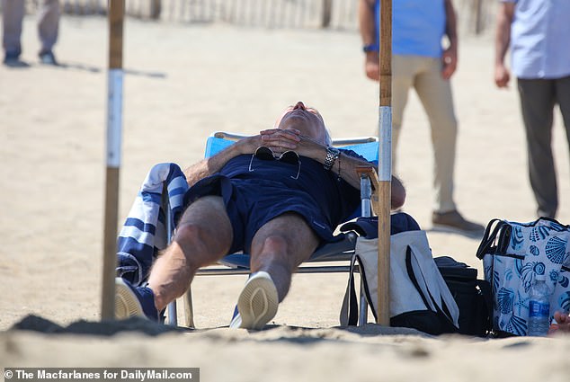 Biden Sleeping on Beach Blank Meme Template