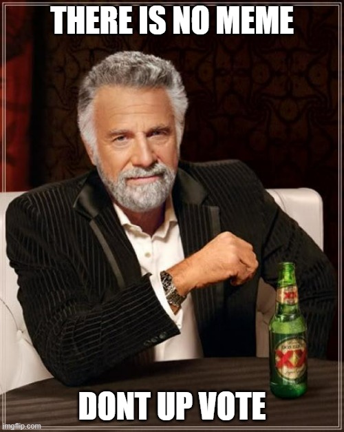 The Most Interesting Man In The World | THERE IS NO MEME; DONT UP VOTE | image tagged in memes,the most interesting man in the world,funny memes,fun,funny meme,not funny | made w/ Imgflip meme maker