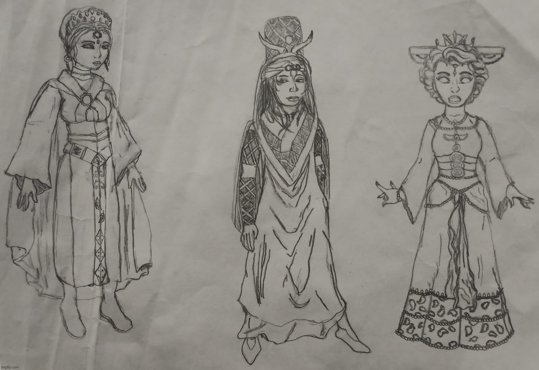 Triumvirate Gae-Shah of the Nippon | image tagged in queens,japanese,celtic,persian,drawing,art | made w/ Imgflip meme maker