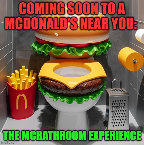 McBathroom | COMING SOON TO A MCDONALD'S NEAR YOU:; THE MCBATHROOM EXPERIENCE | image tagged in memes | made w/ Imgflip meme maker