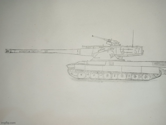 AMX-50 "Conquérant" / The tank before DR (FICTIONAL) | image tagged in drawing,tank,tanks,series | made w/ Imgflip meme maker