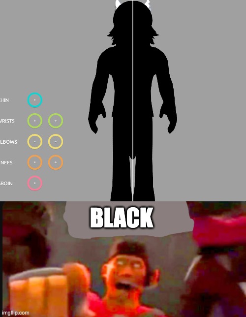 WHY DID HE TURN BLACK WHAT THE FUCK HAPPENED TO MY TEXTURES | BLACK | image tagged in tf2 scout pointing | made w/ Imgflip meme maker