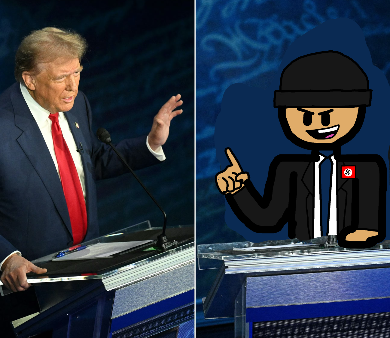 Trump and LaLa official debate Blank Meme Template