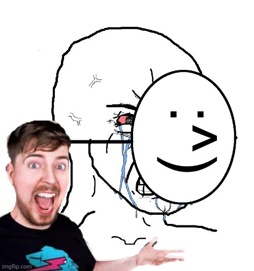 Pretending To Be Happy, Hiding Crying Behind A Mask | image tagged in pretending to be happy hiding crying behind a mask | made w/ Imgflip meme maker