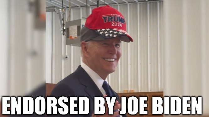 Not really, but he did put it on and had no clue what he was doing. For four year we had to listen to the left claim he was fit. | ENDORSED BY JOE BIDEN | image tagged in joe biden,donald trump,maga | made w/ Imgflip meme maker