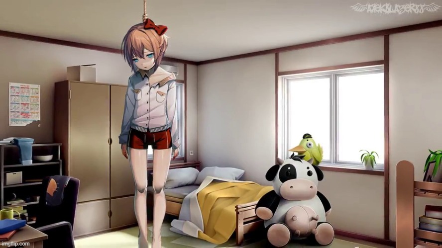 Sayori hanging doki doki | image tagged in sayori hanging doki doki | made w/ Imgflip meme maker