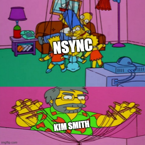 Bye Bye Bye Music video be like: | NSYNC; KIM SMITH | image tagged in meme,the simpsons,nsync,nostalgia | made w/ Imgflip meme maker