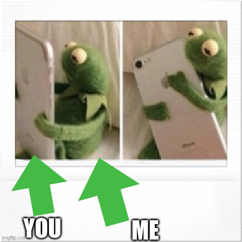 Kermit phone hug | YOU ME | image tagged in kermit phone hug | made w/ Imgflip meme maker