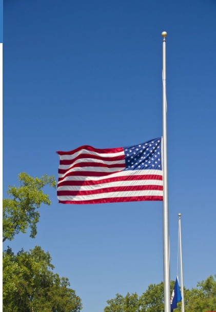 High Quality US Flag Half Mast Blank Meme Template