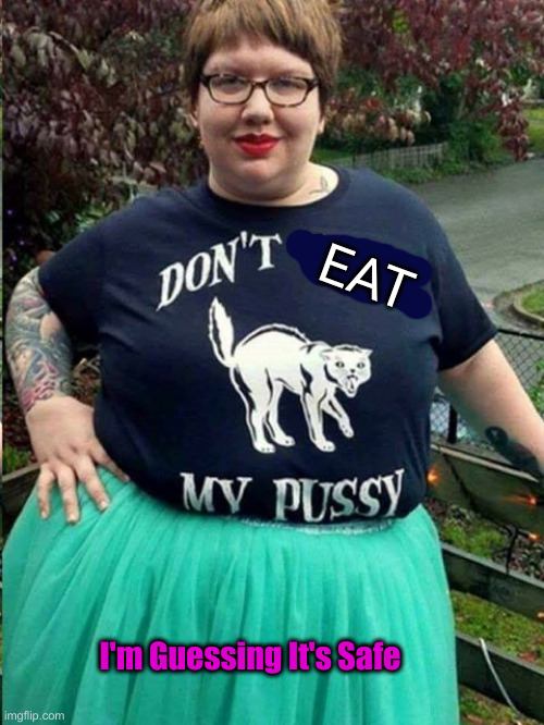 feminazi fat fuck | I'm Guessing It's Safe EAT | made w/ Imgflip meme maker