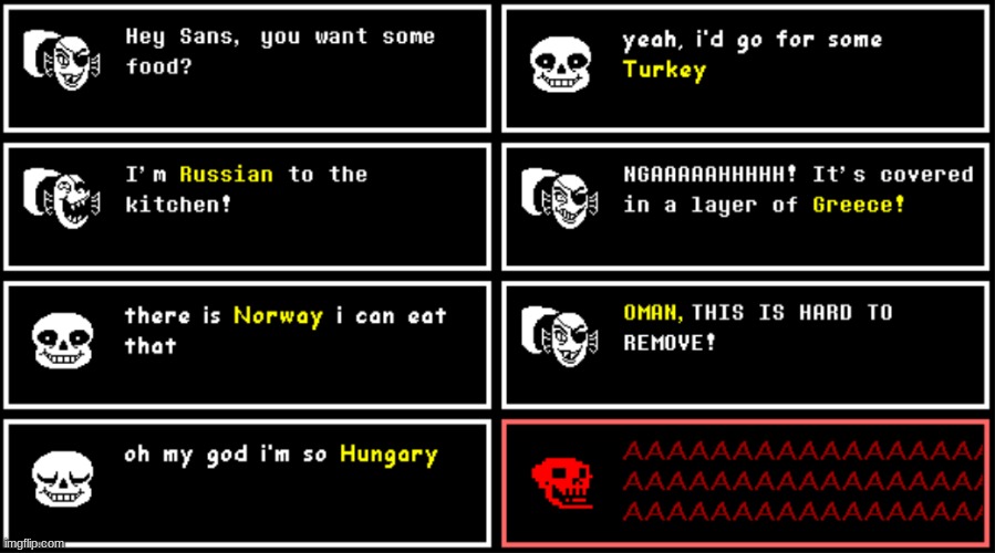 Undertale #4 | image tagged in papyrus,sans,undyne,funny | made w/ Imgflip meme maker