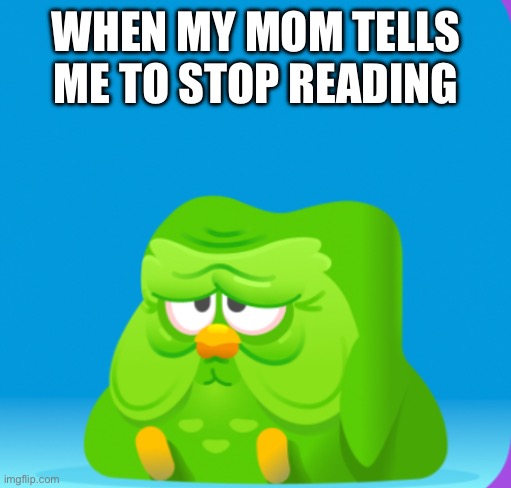 Old duo | WHEN MY MOM TELLS ME TO STOP READING | image tagged in old duo | made w/ Imgflip meme maker