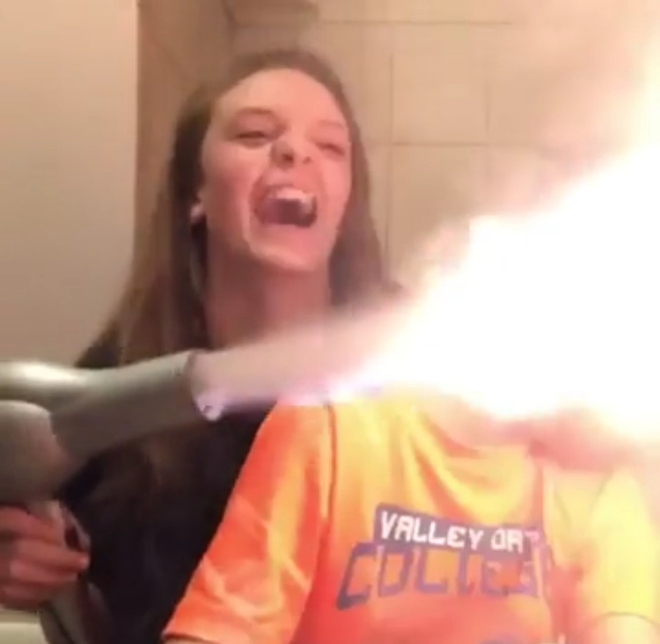 High Quality Flamethrower girl Blank Meme Template