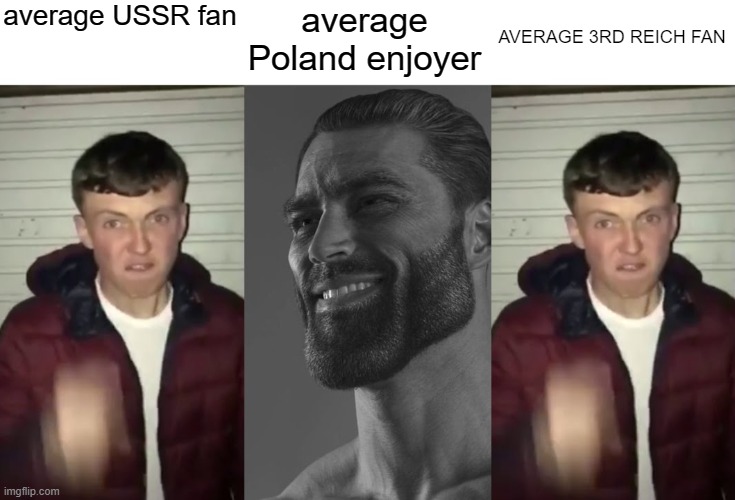 average USSR fan; average Poland enjoyer; AVERAGE 3RD REICH FAN | image tagged in average fan vs average enjoyer | made w/ Imgflip meme maker