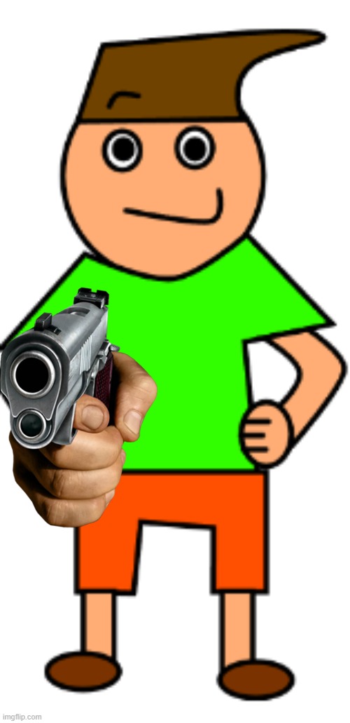 Pugsley Brown holds a gun | image tagged in ruben and pugsley | made w/ Imgflip meme maker