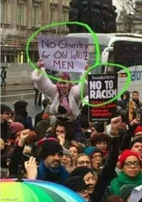 Protest sign fail | image tagged in protest sign fail | made w/ Imgflip meme maker