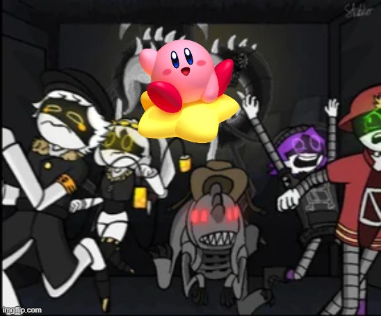 Run guys, run! | image tagged in murder drones,kirby | made w/ Imgflip meme maker