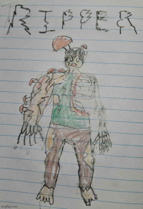 Drawing my sister had me make for a zombie concept | image tagged in drawing | made w/ Imgflip meme maker