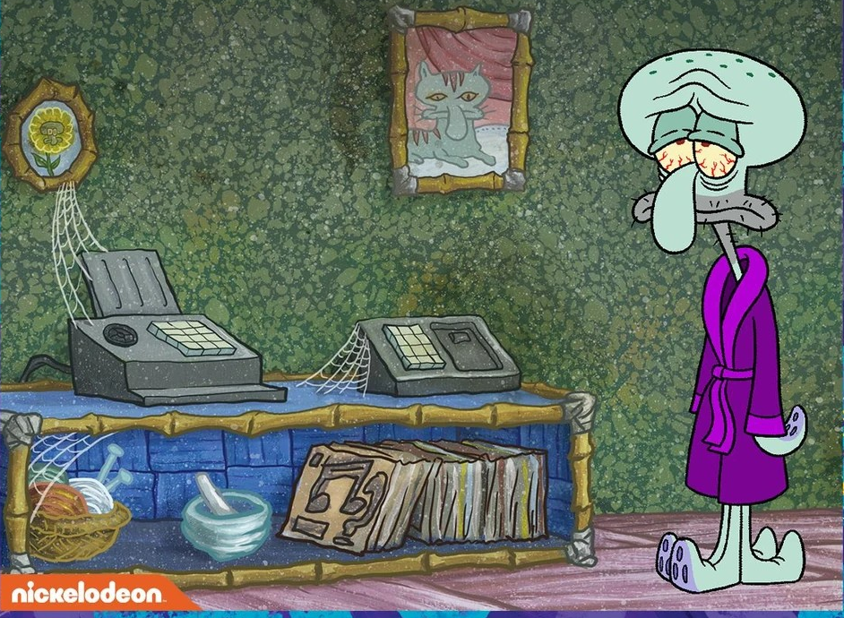 Depressed Squidward Blank Meme Template