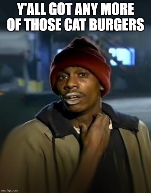 Y'all got any more of them | Y'ALL GOT ANY MORE OF THOSE CAT BURGERS | image tagged in y'all got any more of them | made w/ Imgflip meme maker