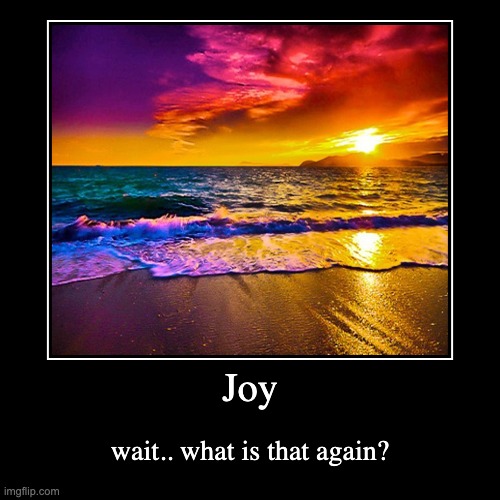 Joy | wait.. what is that again? | image tagged in funny,demotivationals | made w/ Imgflip demotivational maker