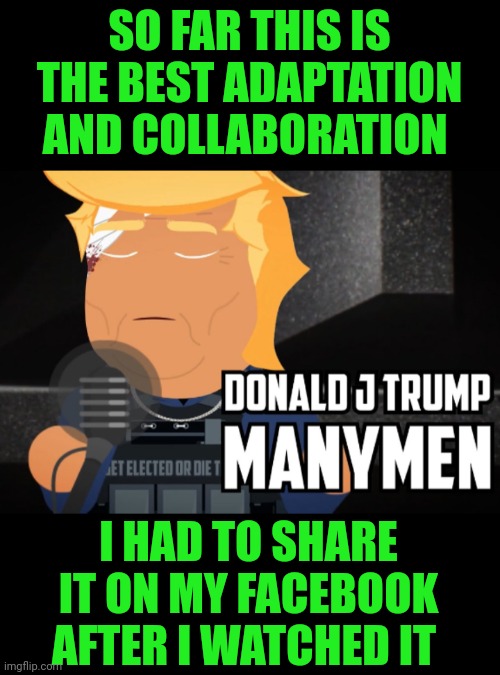 Funny | SO FAR THIS IS THE BEST ADAPTATION AND COLLABORATION; I HAD TO SHARE IT ON MY FACEBOOK AFTER I WATCHED IT | image tagged in funny,50 cent,trump,song,rap,survivor | made w/ Imgflip meme maker