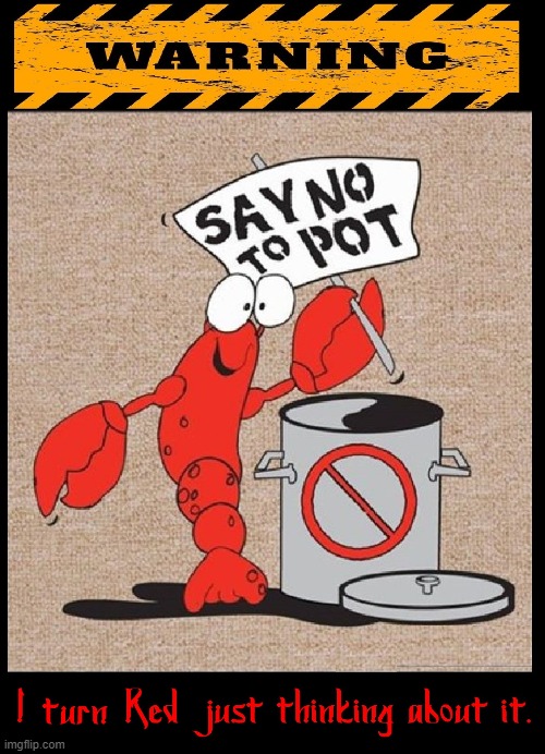 Lobster Protests | image tagged in vince vance,lobsters,cooking pot,smoking pot,confusion,memes | made w/ Imgflip meme maker