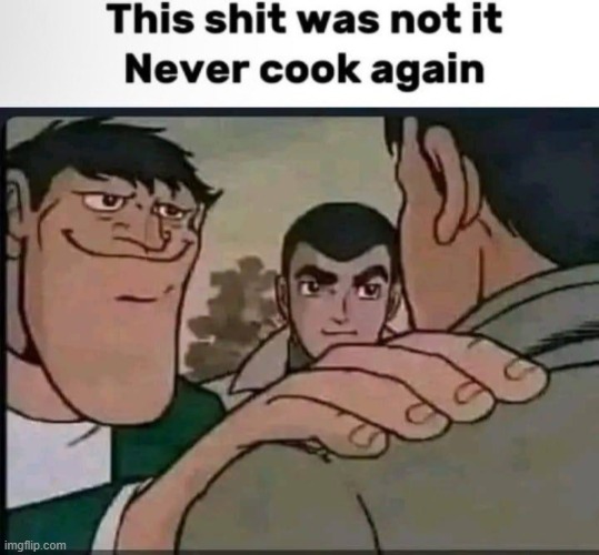 image tagged in this shit was not it never cook again | made w/ Imgflip meme maker