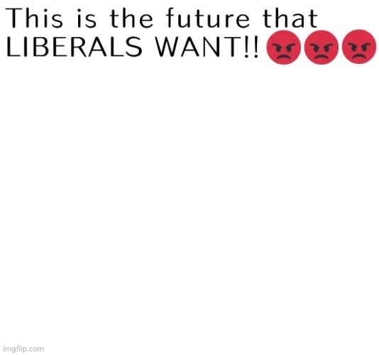This is the future that LIBERALS WANT!! ??? Blank Meme Template