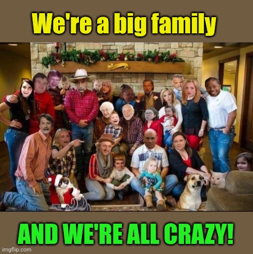 We're a big family AND WE'RE ALL CRAZY! | made w/ Imgflip meme maker