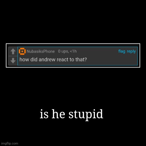 is he stupid | | made w/ Imgflip demotivational maker