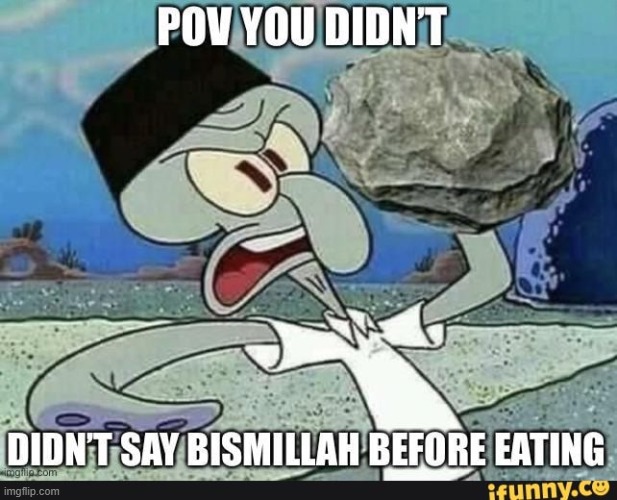 You didn't say bismillah before eating | image tagged in you didn't say bismillah before eating | made w/ Imgflip meme maker