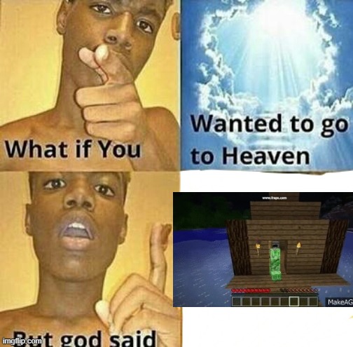 What if you wanted to go to Heaven | image tagged in what if you wanted to go to heaven | made w/ Imgflip meme maker