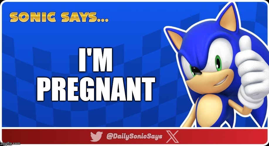 Sonic Says #38 | I'M PREGNANT | image tagged in sonic says v3 | made w/ Imgflip meme maker