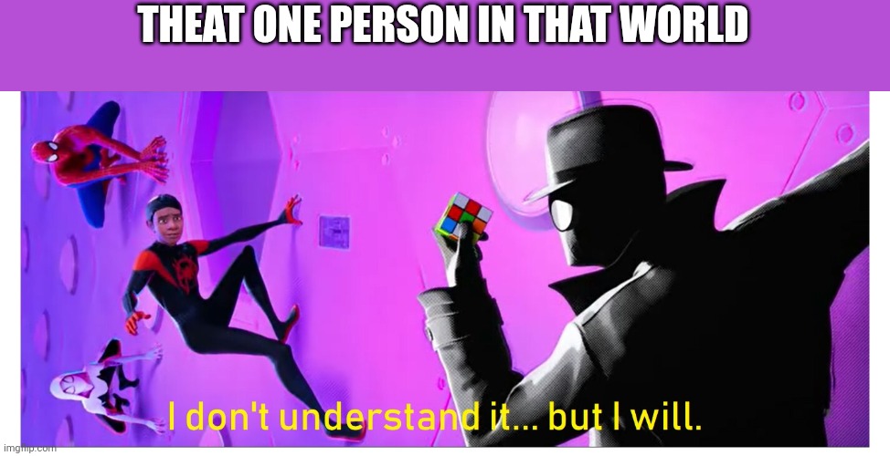 I Don't Understand It.....but I Will | THEAT ONE PERSON IN THAT WORLD | image tagged in i don't understand it but i will | made w/ Imgflip meme maker